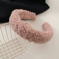 Plush Wide, Thick, Faux Fur Wool Hairbands.  4 cm Wide Solid Color Headbands for Women, Plain Fluffy Winter Hair Accessories