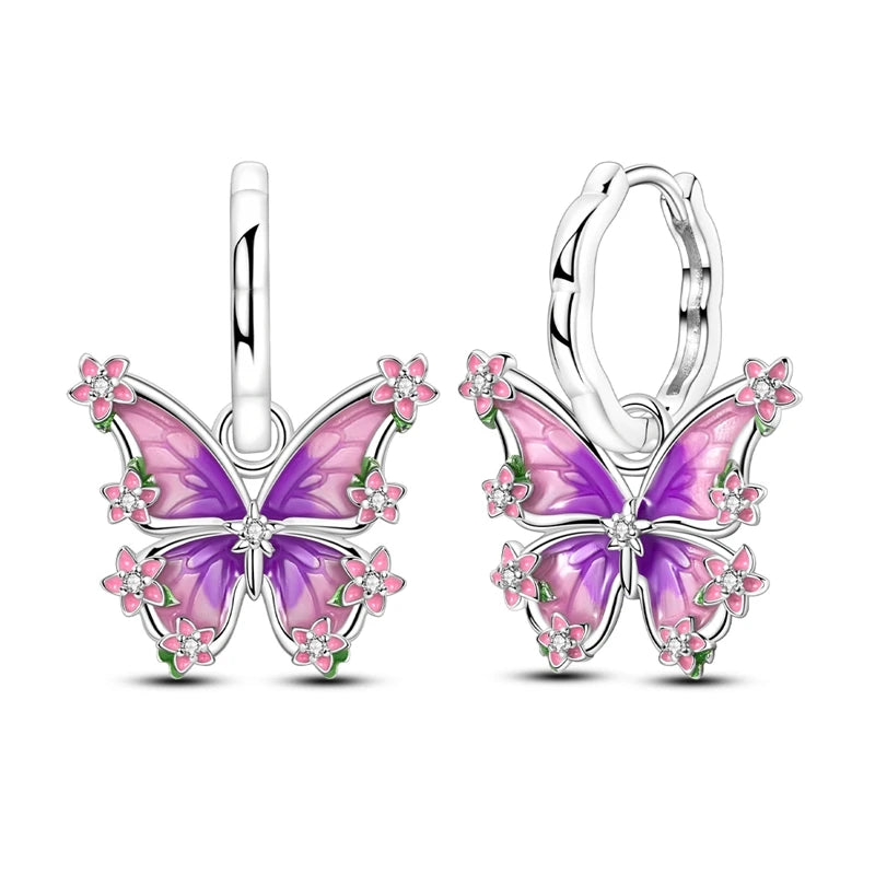 Sterling Silver Charm Earrings, 20 Styles