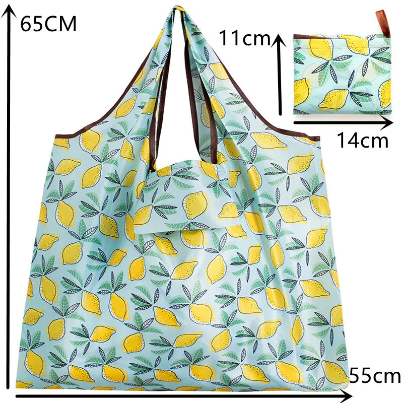 Big Size Thick Nylon Large Tote, ECO Reusable Polyester Portable Women's Folding Shoulder Shopping Pouch