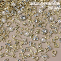 50Pcs 3D Silver Bowknot/Crown Metal Nail Charms With Tassel Pendant - Butterfly Nail Art Decorations, Mixed Shiny Manicure Supplies