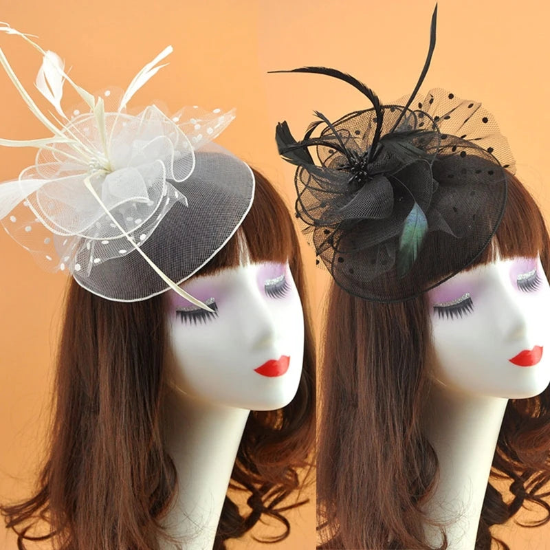 Fascinator Hats for Women & Girls.  Feather/Flower Bridal Hair Accessories, Wedding Party, Special Occasions