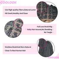 12" Short Braided Wigs for Women, Synthetic Wig, 6*6 Lace Braided African Wigs, Cornrow Micro Braids