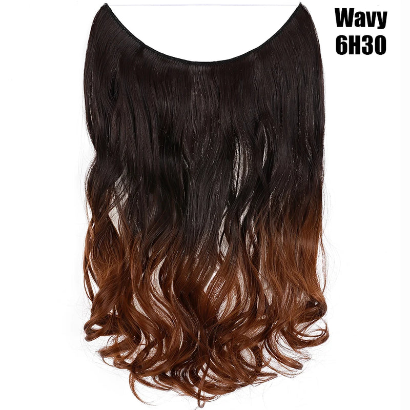 Synthetic 20 Inch Invisible Wire, No Clip-In, Hair Extensions, Fish Line Hairpieces/Hair Extensions Fake Hair For Women