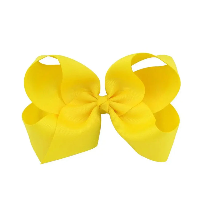 6 Inch Big Grosgrain Ribbon, Solid Color, Hair Bows with Clips. Boutique Headwear Accessories  for Kids