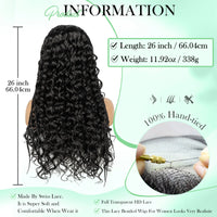 Cornrow Synthetic Braided Wigs 13*6 Lace Front Wig  Knotless Box Braided Wig Partition Design with Curly Hair for African Women Sweet T 52