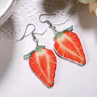 New Fashion Strawberry Cake Earrings for Women. Resin Handmade Cute Watermelon/Lemon Drop Earrings.