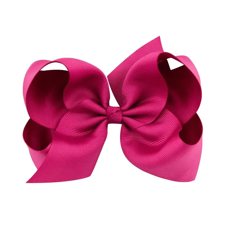 6 Inch Big Grosgrain Ribbon, Solid Color, Hair Bows with Clips. Boutique Headwear Accessories  for Kids