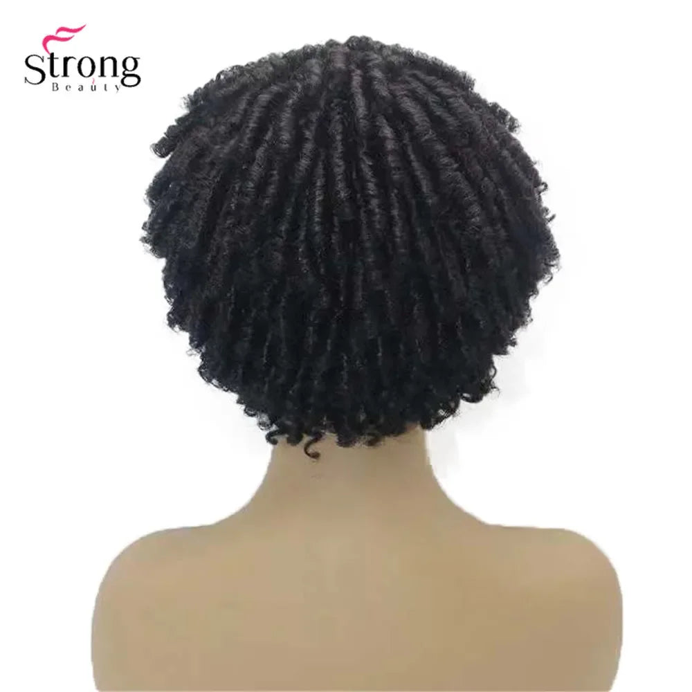 Short Afro Spiral Curly Wig for Women - 50% Human Hair and 50% Synthetic Full Wig Hair
