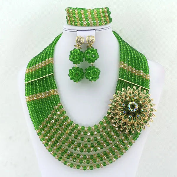 African Beads Jewelry Set Nigerian Wedding African Beads Jewelry Set Crystal African Jewelry Sets  ABJ176