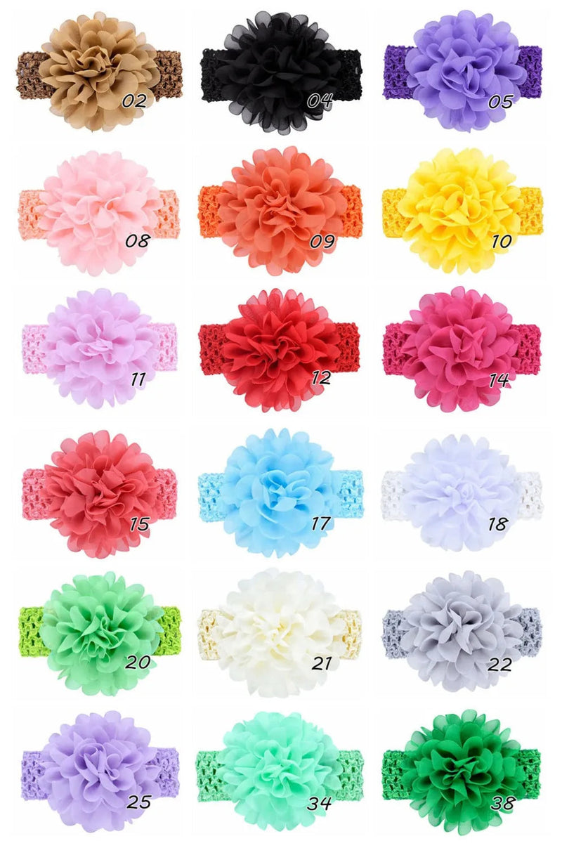 Head Band for Infants/Toddlers - Girls' Headbands, Chiffon Flower, Soft Stretchy Hair Band Accessories Sweet T 52