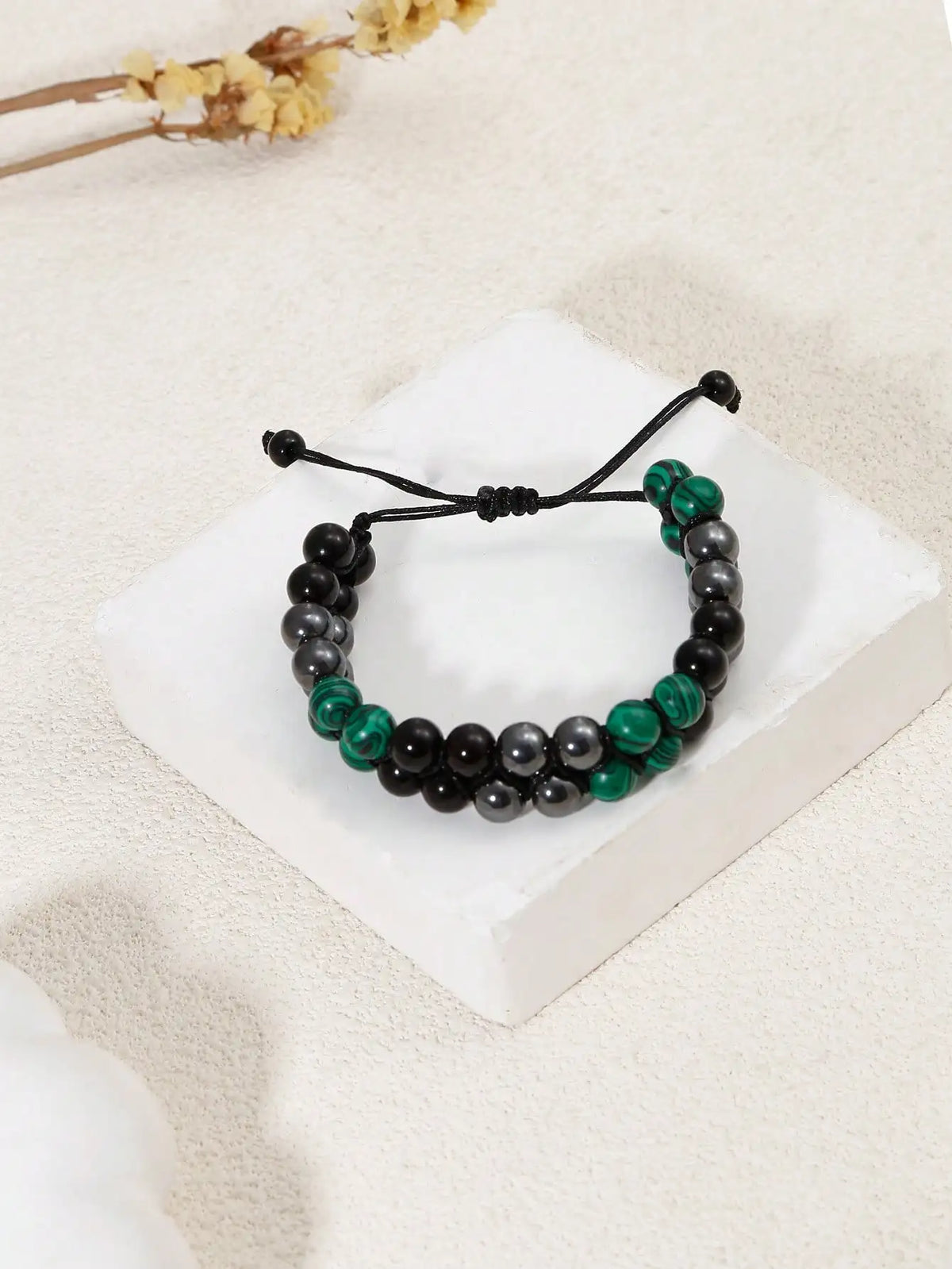 8 mm Natural Stone Beaded Bracelet