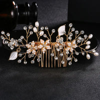 Silver/Gold/Pearl/Rhinestone Hair Accessories, Crystal Bridal Headdress/Hair Combs for Women & Girls-hair accessories-SWEET T 52