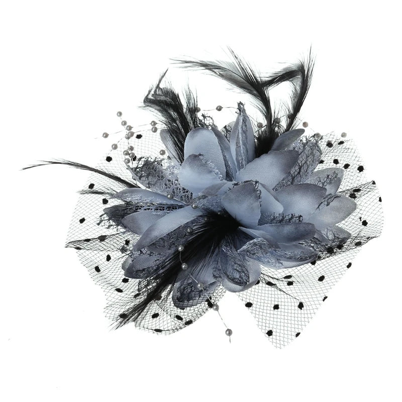 Fascinator Hats for Women & Girls.  Feather/Flower Bridal Hair Accessories, Wedding Party, Special Occasions