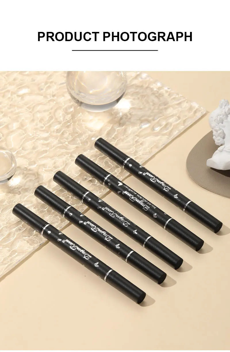 2 in 1 Butterfly Seal Eyeliner Pen, Star/Moon Stamp, Long-Lasting Waterproof Black Liquid Eye Liner Pencil, Unisex