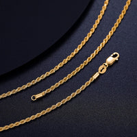 2.5 mm Rope Chain Necklace, Marked 925 Sterling Silver