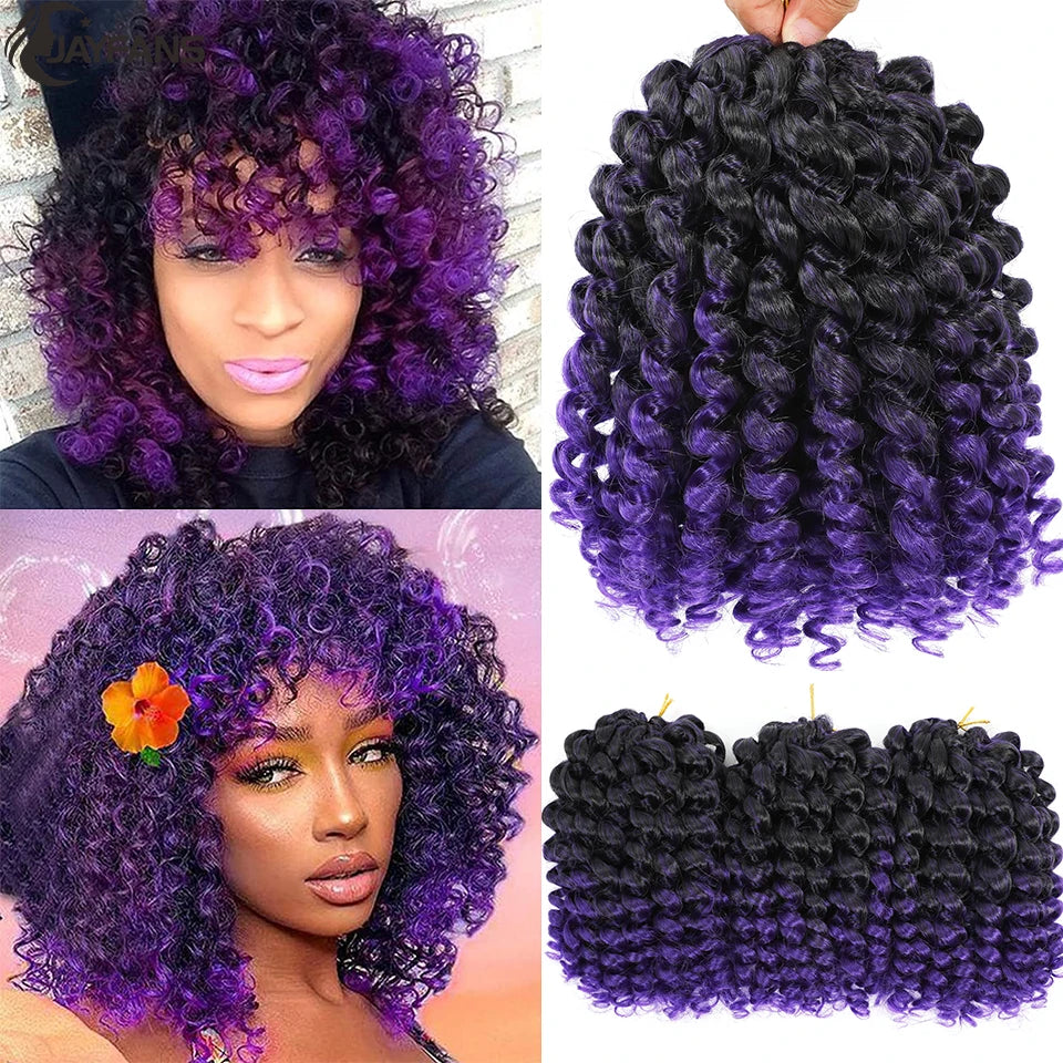 Ombre Jumpy Wand Curl Crochet Hair T 27 30 350 613 Purple Grey 14 Colors 20 Roots Jamaican Twist Synthetic Braid Hair For Women Sweet T 52