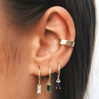 Gold Color Cute Water Drop Earrings For Women & Girls - Zircon Piercing Huggies/Hoop Dangle Earrings-earrings-SWEET T 52