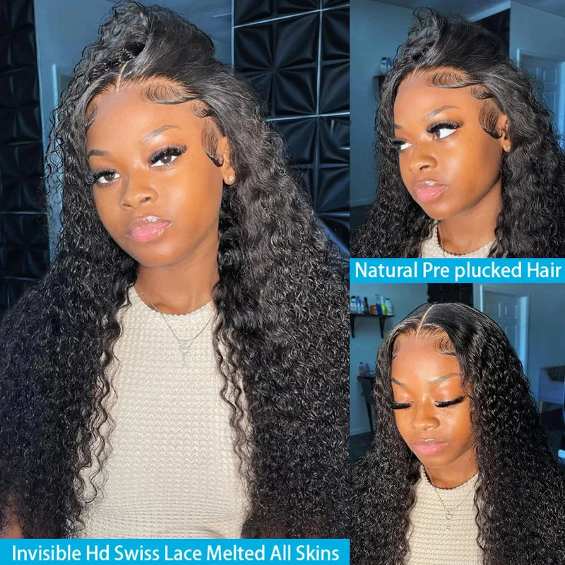 200 Density 13X6 Hd Lace Frontal Wigs, 8 to 32 Inches, 13x4 Curly Lace Frontal Human Hair Wigs, Deep Water Wave for Women & Girls