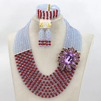 African Beads Jewelry Set Nigerian Wedding African Beads Jewelry Set Crystal African Jewelry Sets  ABJ176