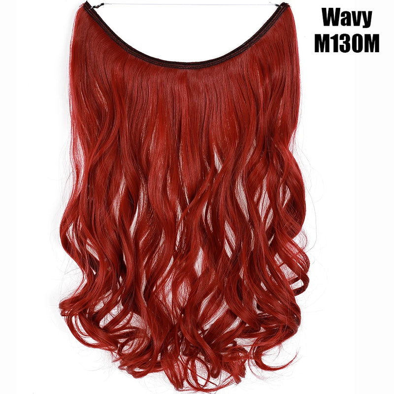 Synthetic 20 Inch Invisible Wire, No Clip-In, Hair Extensions, Fish Line Hairpieces/Hair Extensions Fake Hair For Women