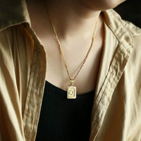 Initial Letter Pendant Necklace, Stainless Steel