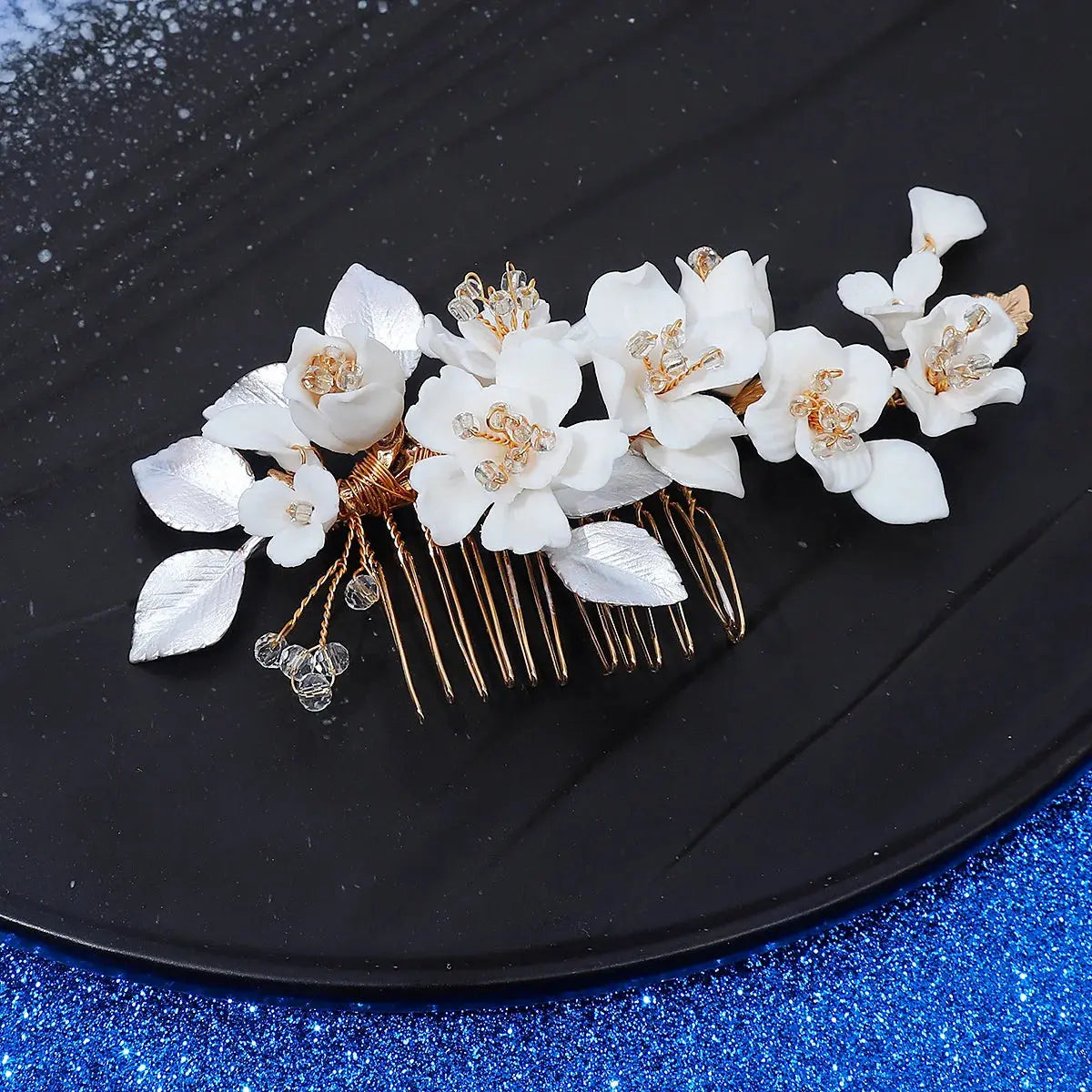 Silver/Gold/Pearl/Rhinestone Hair Accessories, Crystal Bridal Headdress/Hair Combs for Women & Girls-hair accessories-SWEET T 52