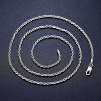 2.5 mm Rope Chain Necklace, Marked 925 Sterling Silver