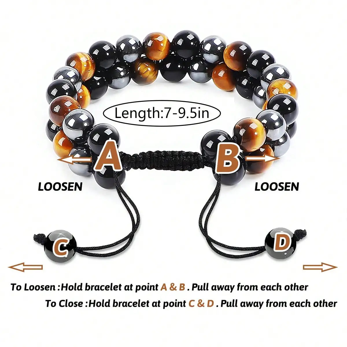 8 mm Natural Stone Beaded Bracelet