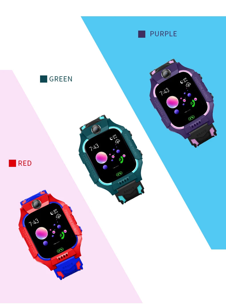 Children's Smart Watch - LBS location tracking, camera, phone, chat, games, Sos, Touch Screen, Unisex