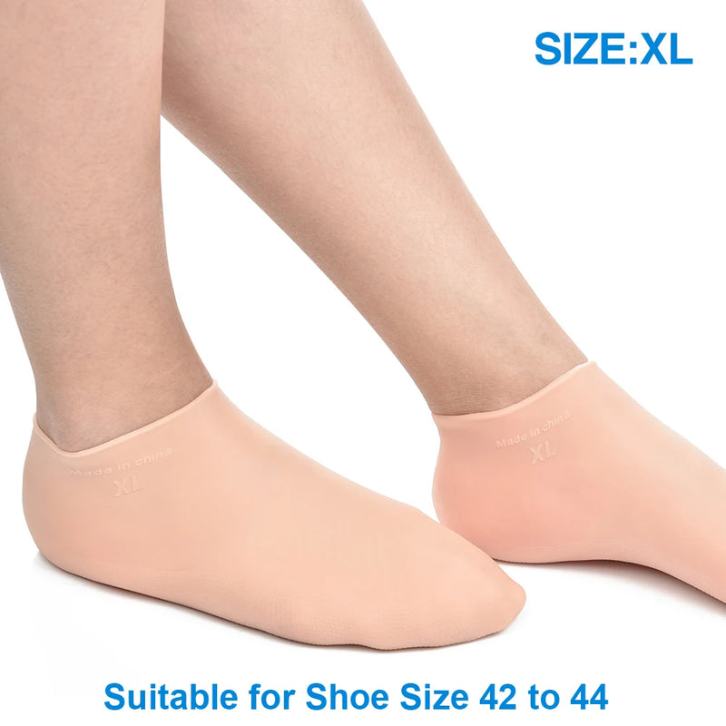 1 Pair Elastic Foot Care Socks/Moisturizing Gloves - Foot Hand Spa, Skin Protection, Anti Cracking/Dryness, Unisex