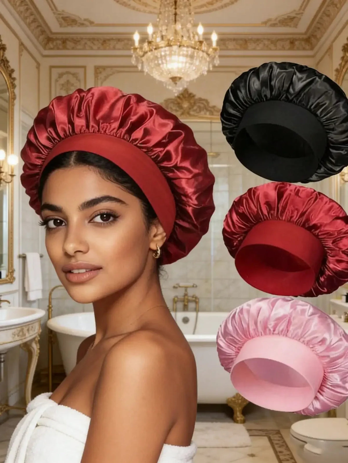 Satin Sleep Cap, Loose Elastic Fit