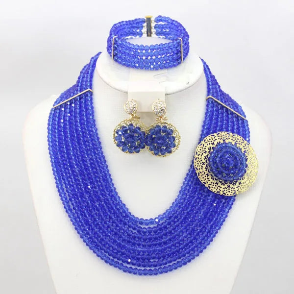 African Beads Jewelry Set Nigerian Wedding African Beads Jewelry Set Crystal African Jewelry Sets  ABJ176