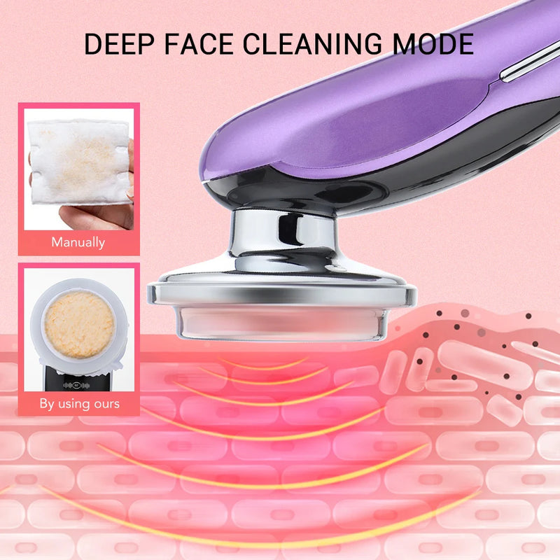 7 in 1 Anti-Aging/Skin Rejuvenation Device for Women, EMS LED Facial/Neck Firming Beauty Care Apparatus, Reduce Fine Lines