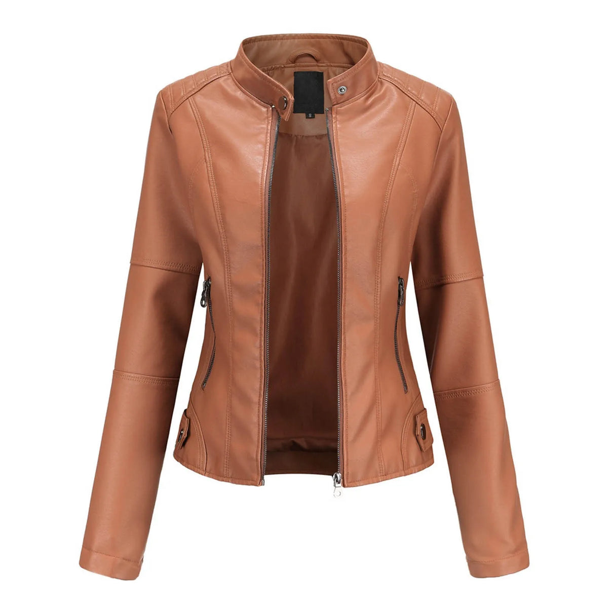 Women's Faux Leather Zip Jacket