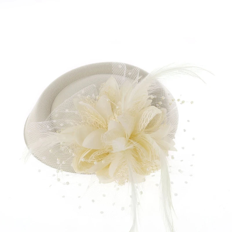 Fascinator Hats for Women & Girls.  Feather/Flower Bridal Hair Accessories, Wedding Party, Special Occasions