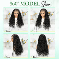 Cornrow Synthetic Braided Wigs 13*6 Lace Front Wig  Knotless Box Braided Wig Partition Design with Curly Hair for African Women Sweet T 52