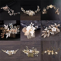 Silver/Gold/Pearl/Rhinestone Hair Accessories, Crystal Bridal Headdress/Hair Combs for Women & Girls-hair accessories-SWEET T 52