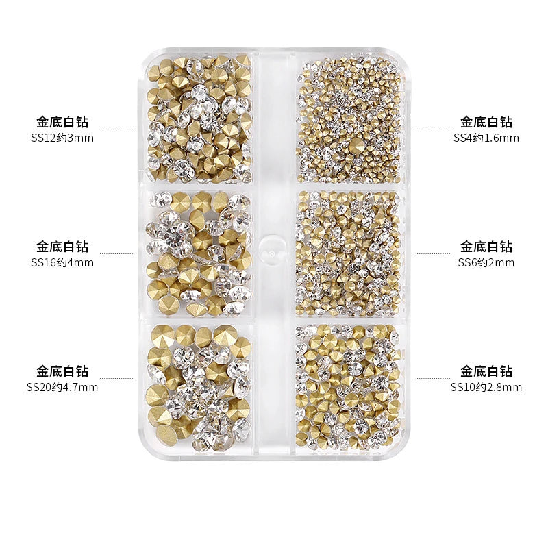 New Multi-size DIY 3-D Nail Art - Rhinestones, Flatback Crystal, Diamond Gems, 3-D Glitter Nail Art, Luxurious Decorations