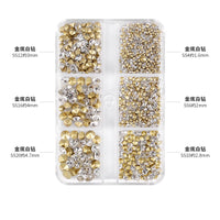 12Gird Box Multi Size AB/Colorful Non-Hotfix Rhinestones Flatback Crystal Diamond Gems 3D Glitter Nail Art Luxurious Decorations SWEET T 52