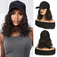 LUPU Synthetic Hat Wig for Women Wig Cap with Curly Hair Extensions Hat with Hair Wave Adjustable Baseball Hat Wigs Sweet T 52