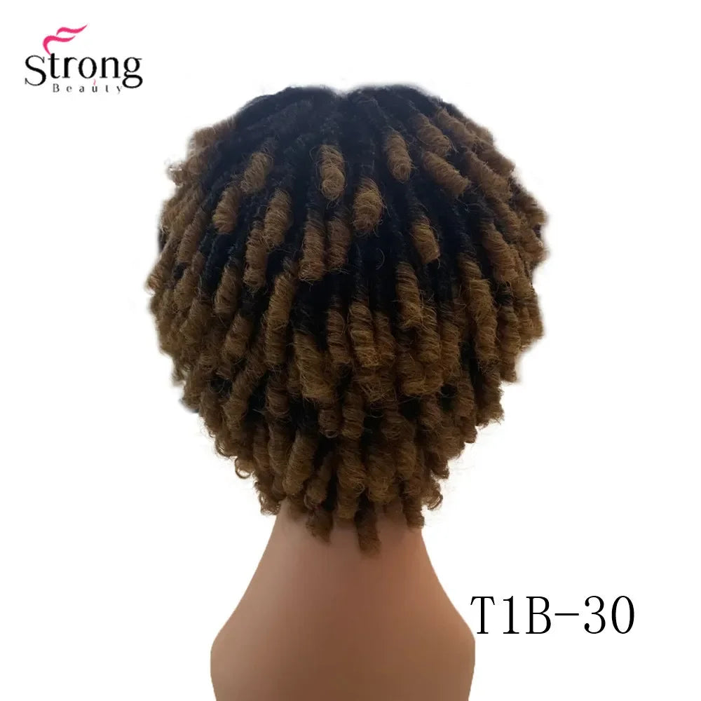 Short Afro Spiral Curly Wig for Women - 50% Human Hair and 50% Synthetic Full Wig Hair