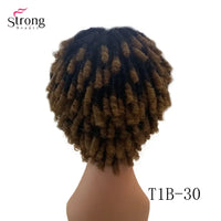 Short Afro Spiral Curly Wig for Women - 50% Human Hair and 50% Synthetic Full Wig Hair