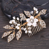 Silver/Gold/Pearl/Rhinestone Hair Accessories, Crystal Bridal Headdress/Hair Combs for Women & Girls-hair accessories-SWEET T 52