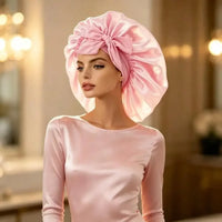 Satin Hair Bonnet with Adjustable Bow Tie