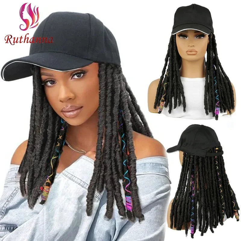 Braided Hip Hop Baseball Cap/Hair Wig with 14 Inch Braiding Hair for Women & Girls
