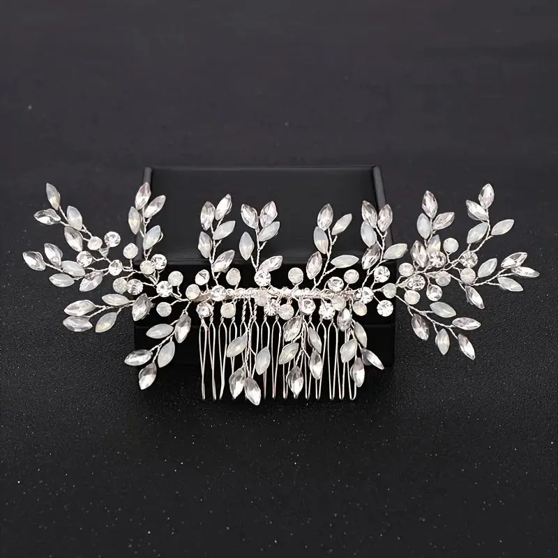 Luxury Crystal Pearl Flower Hair Comb/Headband/Tiara For Women & Girls - Bridal Wedding Hair Accessories/Hair Jewelry-hair accessories-SWEET T 52