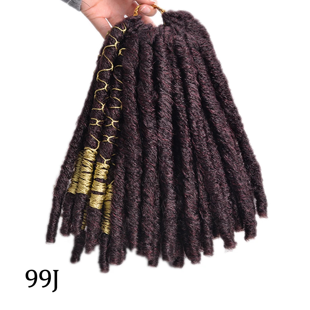 Faux Locks Crochet Hair Natural Hair Extensions Synthetic Crochet Braiding Hair Dreadlocks with Colored Line Short Hair Bundles SWEET T 52