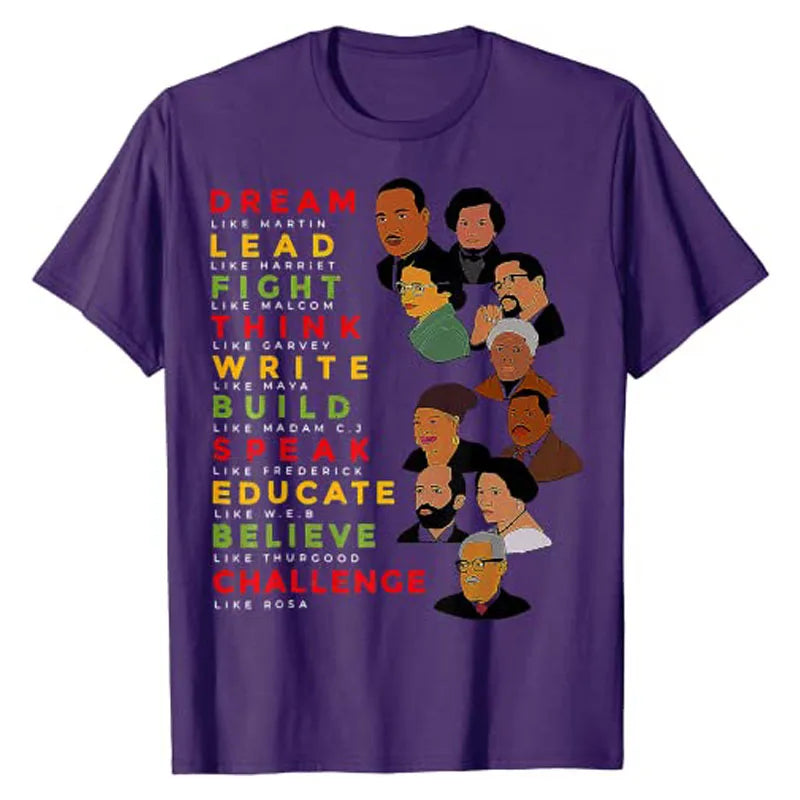 Dream Like Martin/Lead Like Harriet Black Pride T-Shirts, Short Sleeves in Many Colors