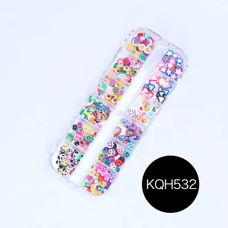 12 Grid/Box 3D Shiny Manicure Accessories, Transparent AB Nail Rhinestones, Colorful Nail Art Kit