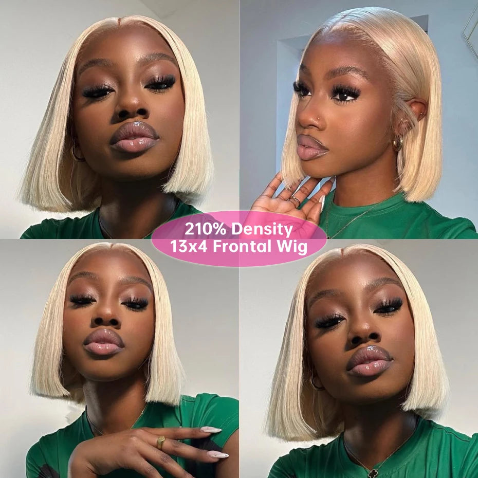613 Blonde Bob Wig for Women — 13x4 & 13x6 Lace Front, Blunt Cut, Ships from USA